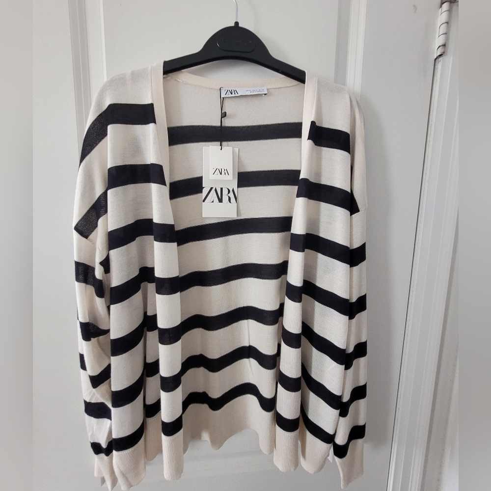 ZARA Stripes Knit Open Women's Cardigan